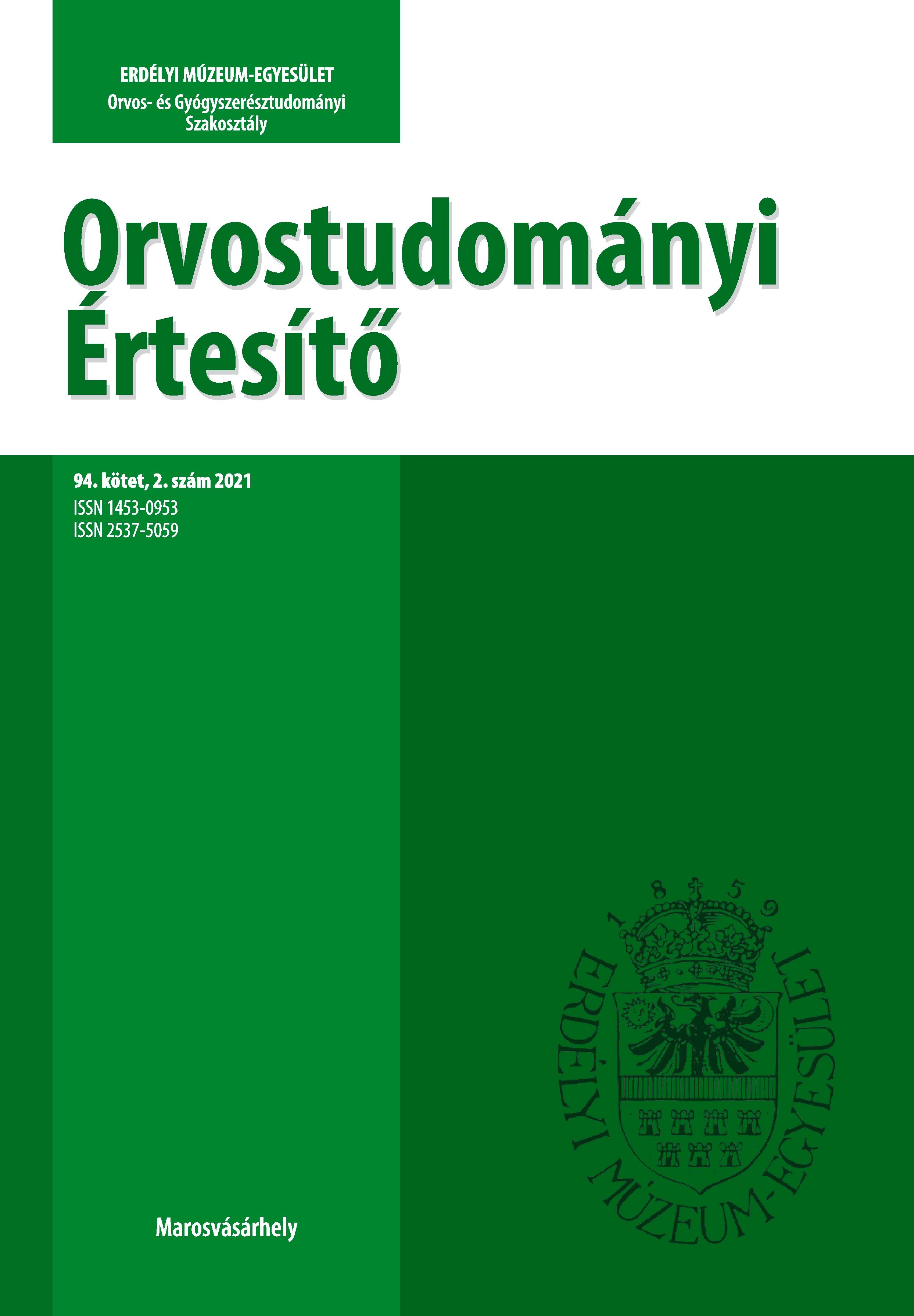 Az Orvostudományi Értesítő borítója